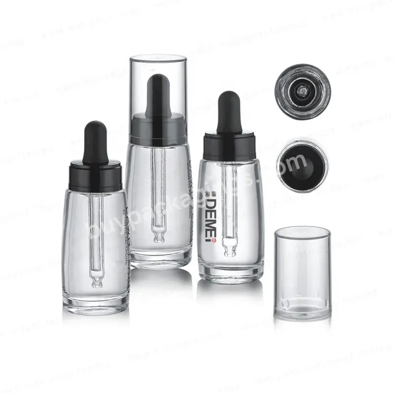 30 Ml Serum Bottles Essence Glass Bottle Black Dropper Essence Skin Care Glass Bottle With Over Cap