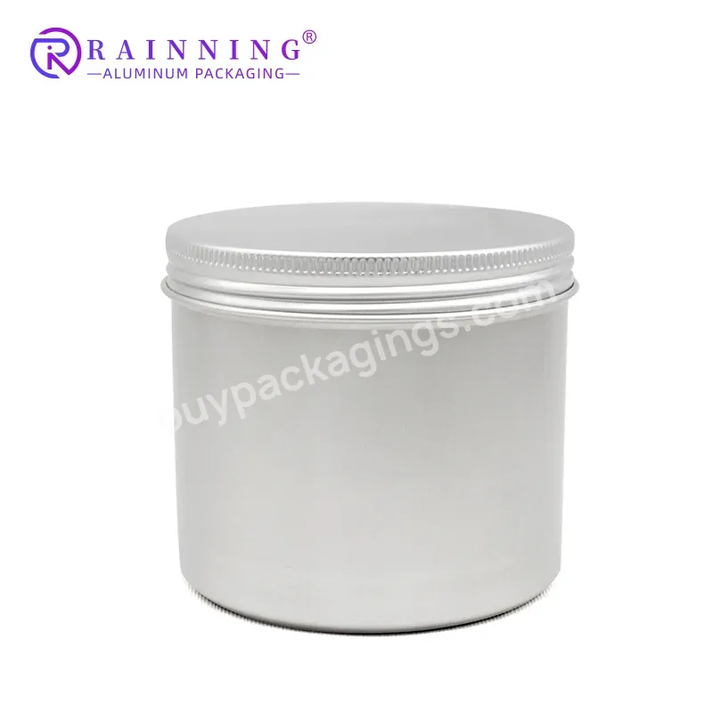 300 Ml Cosmetic Aluminum Jar With Lid Silver Small Round Shape Cosmetic Packaging Tins