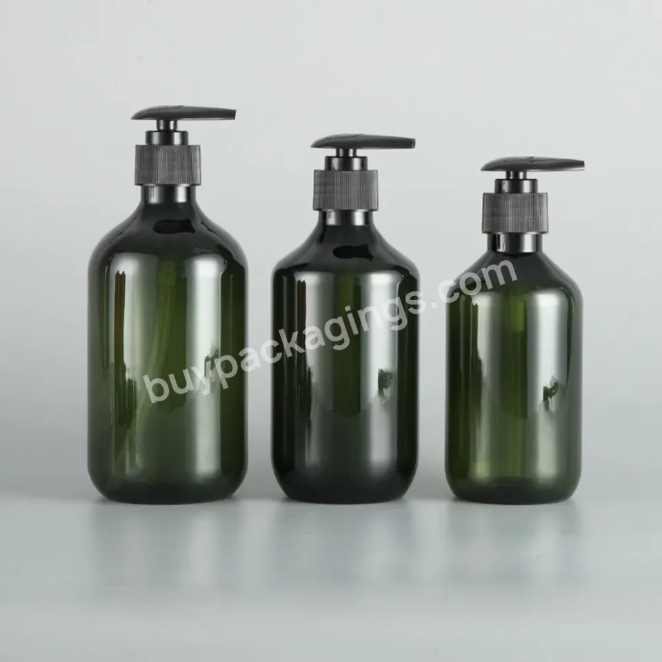 300ml 400ml 500ml Luxury Green Gold Lotion Pump Personal Care Dispenser Empty Sampoo Lotion Pump Bottle