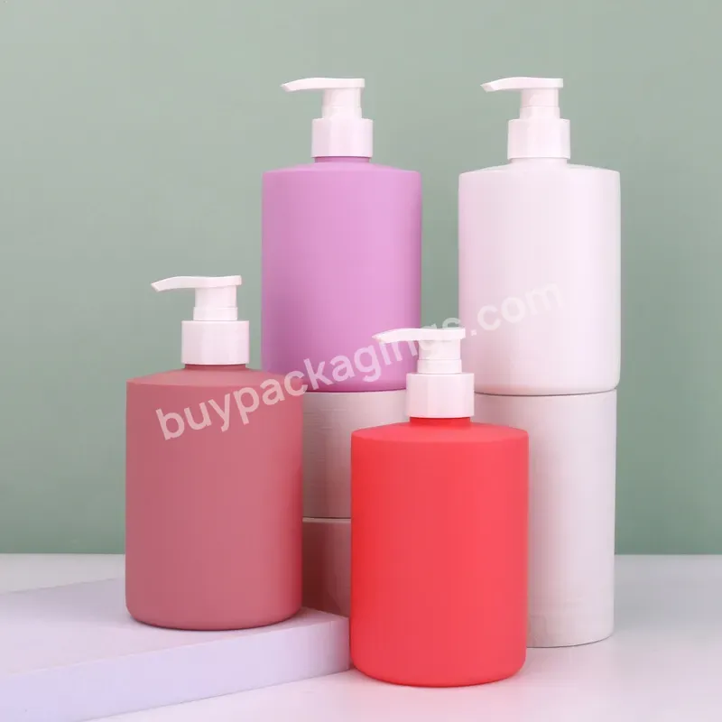 300ml 500ml 700ml Hdpe Cosmetic Packaging Shampoo Lotion Shower Gel Bottle Black Degradable Lotion Bottle