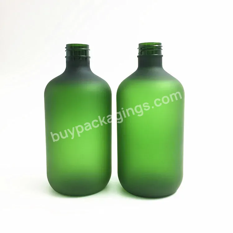 300ml 500ml Soft Touch Matte Green Shower Gel Plastic Pet Empty Bottle