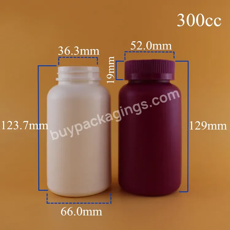 300ml Factory Sale Hdpe Clear Empty Plastic Medicine Capsule Pill Bottle With Crc Cap