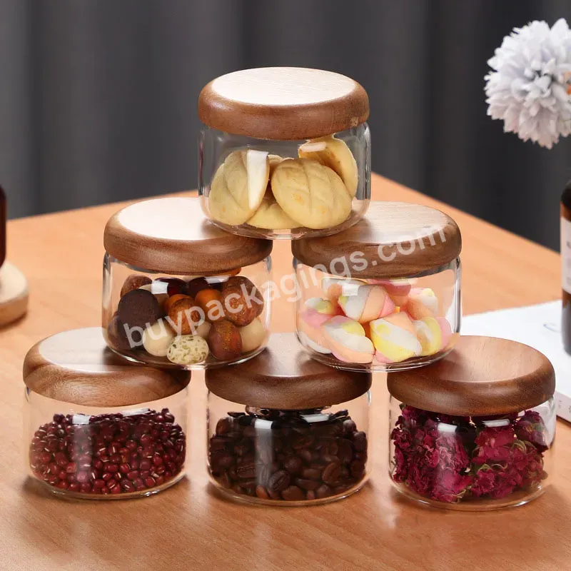 300ml Hot Sale High Quality Round Glass Storage Jar Snack Candy Coffee Bean Storage Jar Food Glass Sealed Jar