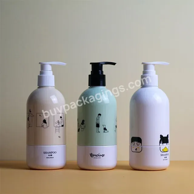 300ml Shampoo Plastic Bottles Manufacture Pet Press Pump Dispenser Shower Gel Lotion Usage Plastic Bottle With Lotion Pump