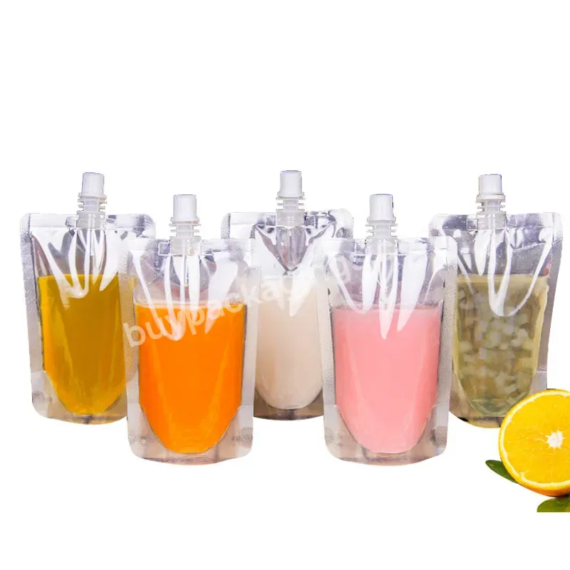 300ml Wholesale Price 32 Oz Stand Up Juice Beverage Nozzle Packaging Liquid Pouch Spout Bag For Hot Tea