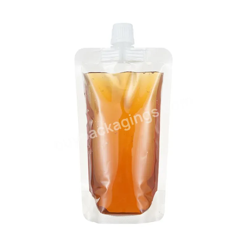 300ml Wholesale Price 32 Oz Stand Up Juice Beverage Nozzle Packaging Liquid Pouch Spout Bag For Hot Tea