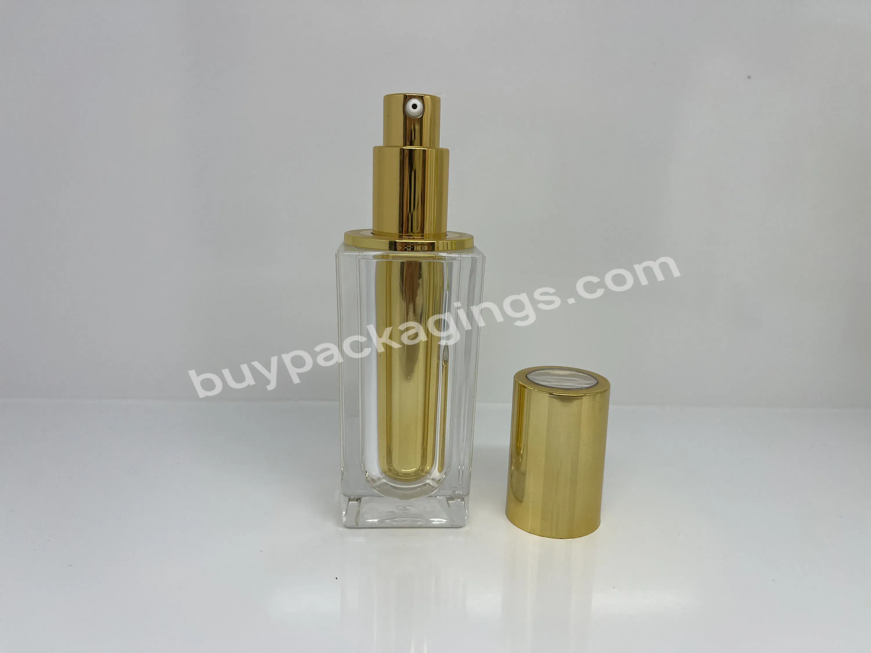 30/50/100/120ml Wholesale New Acrylic Lotion Bottle Gold Large Square Bottle Lotion Essence Packaging Bottle