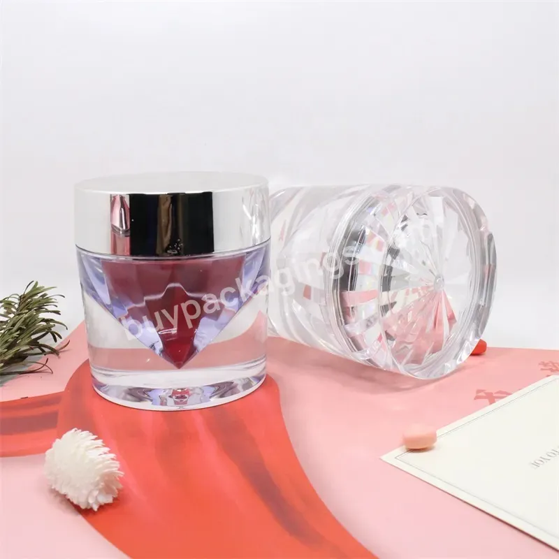 30g 15g 50g Luxury Diamond Acrylic Cream Jar For Luxury Cosmetic Packaging