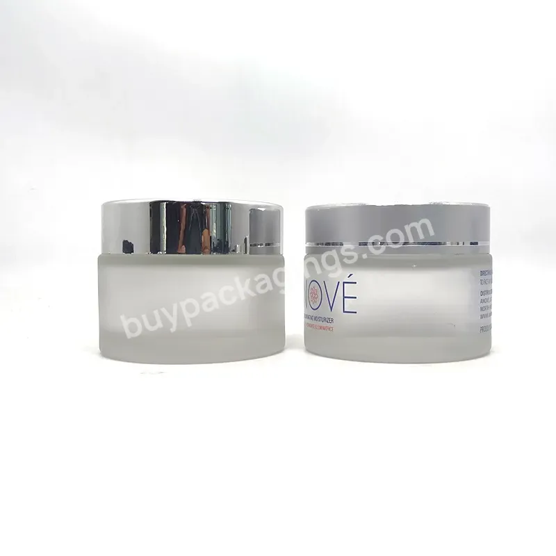 30g 50g 100g Clear Cosmetic Jars Refillable Frosted Double Wall Glass Jar For Cream Cosmetic Packaging