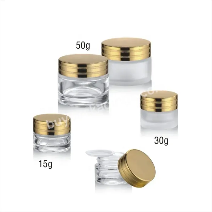 30g 50g 60ml 100ml 120ml Glass Cream Jar Cosmetic Package Glass Lotion Bottle With Pump For Skincare