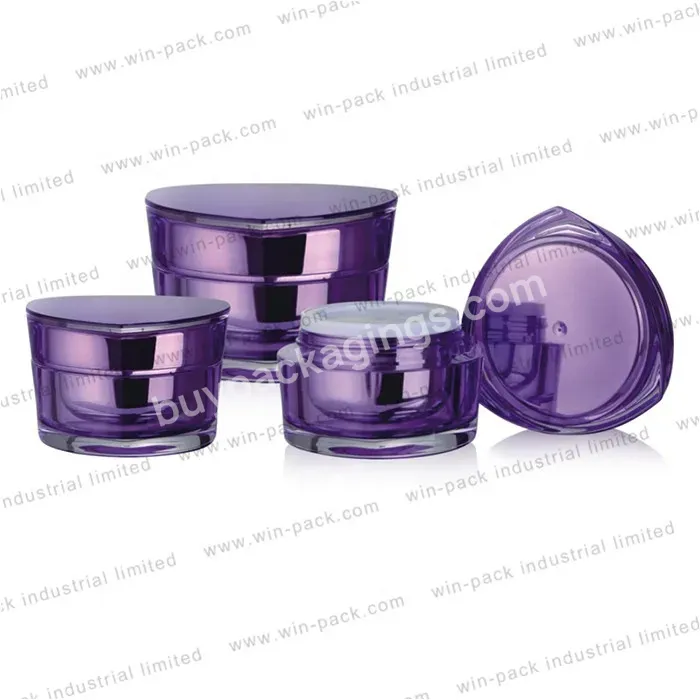 30g 50g Acrylic Purple Plastic Jar Small Bb Cream Container Skin Care Cream Plastic Cap,Metal Cap Luxury With Screw Cap 5000pcs