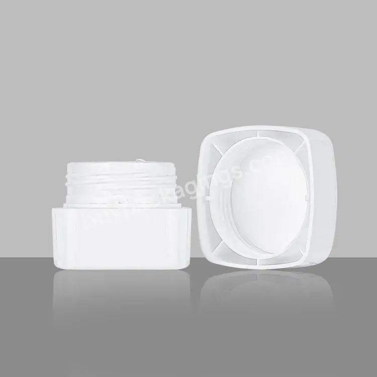 30g 50g Cosmetic Skin Care Packaging Container Luxury Pp Plastic White Empty Face Cream Jar Square Jar For Cream