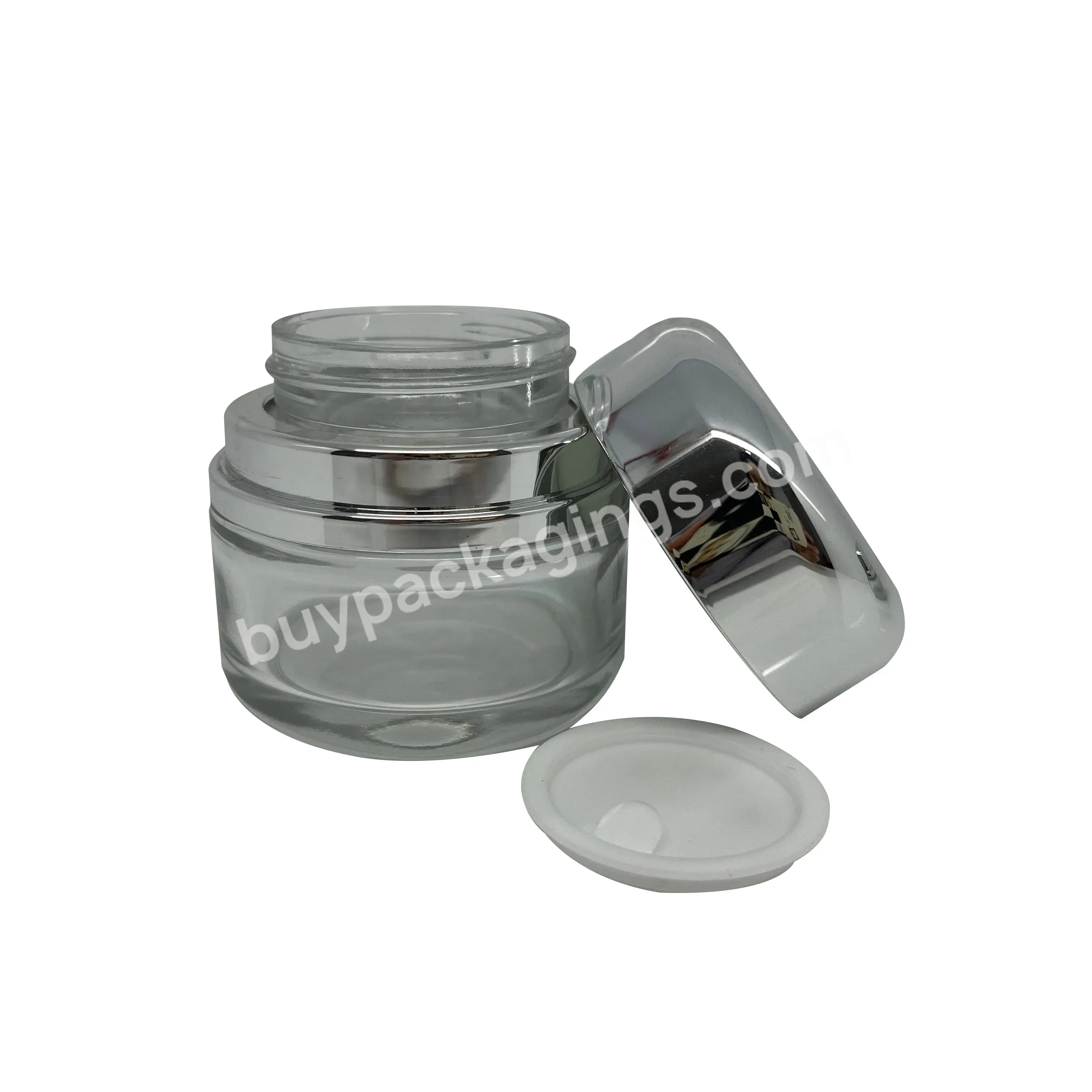 30g 50g Hot Sale Glass Cream Lotion Jar Essence Skin Care Cosmetics Jar Empty Eye Cream Jar With Hand Pull Lid