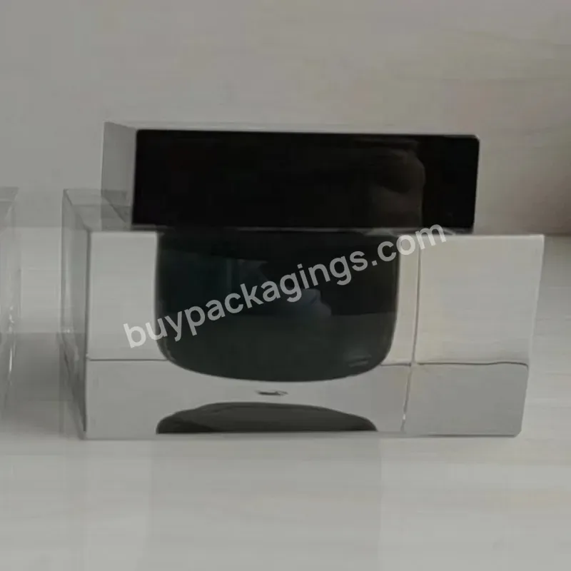 30g 50g Luxury Cap Clear Square Acrylic Plastic Jar Makeup Jars Wholesale Containers For Cosmetic Products