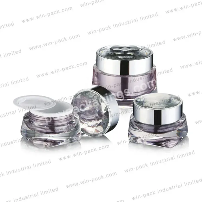 30g 50g Luxury Fancy Shape Dual Wall Cosmetic Skin Care Plastic Facial Cream Acrylic Jars With Lids - Buy Acrylic Jars With Lids,Facial Cream Jar,Eco Friendly Cream Jar.