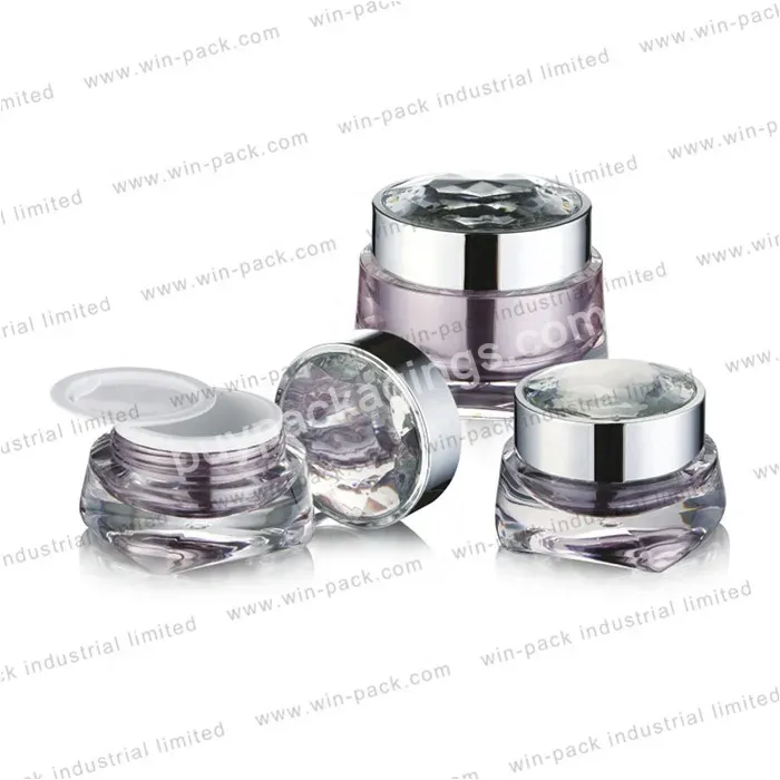 30g 50g Luxury Fancy Shape Dual Wall Cosmetic Skin Care Plastic Facial Cream Acrylic Jars With Lids