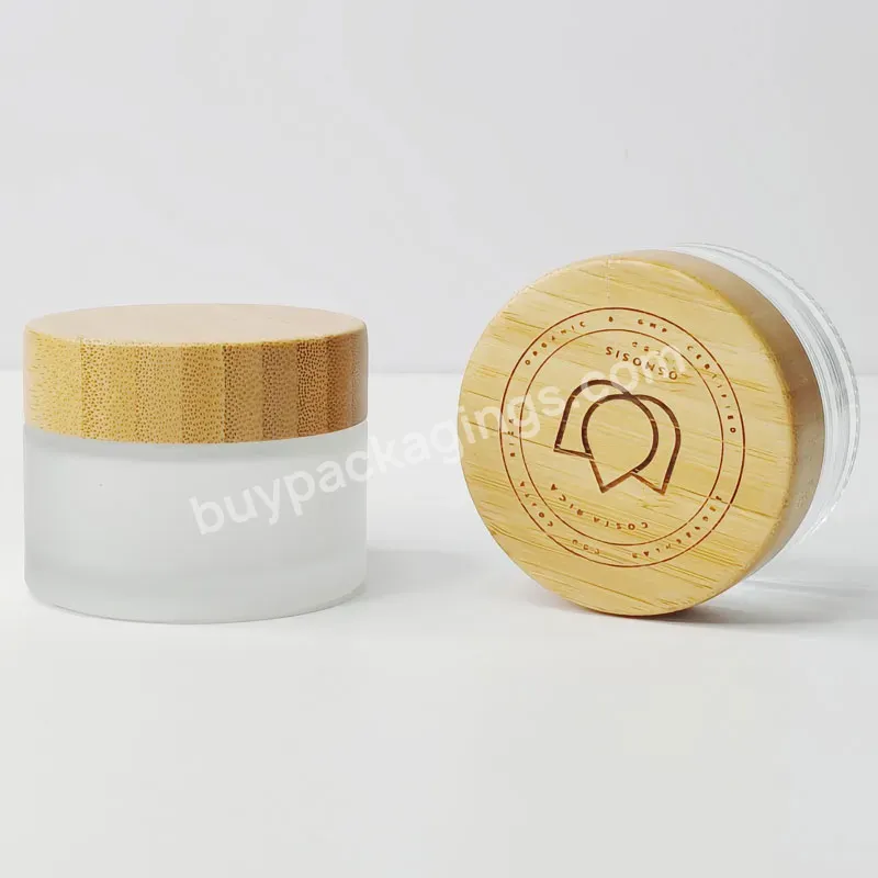 30g Luxury Custom Printing Forested Eye Cream Lotion Lip Scrub Empty Container Glass Jar With Bamboo Lid - Buy Bamboo Lid Cosmetic Jar,Glass Container With Bamboo Lid,Bamboo Jars Wholesale.