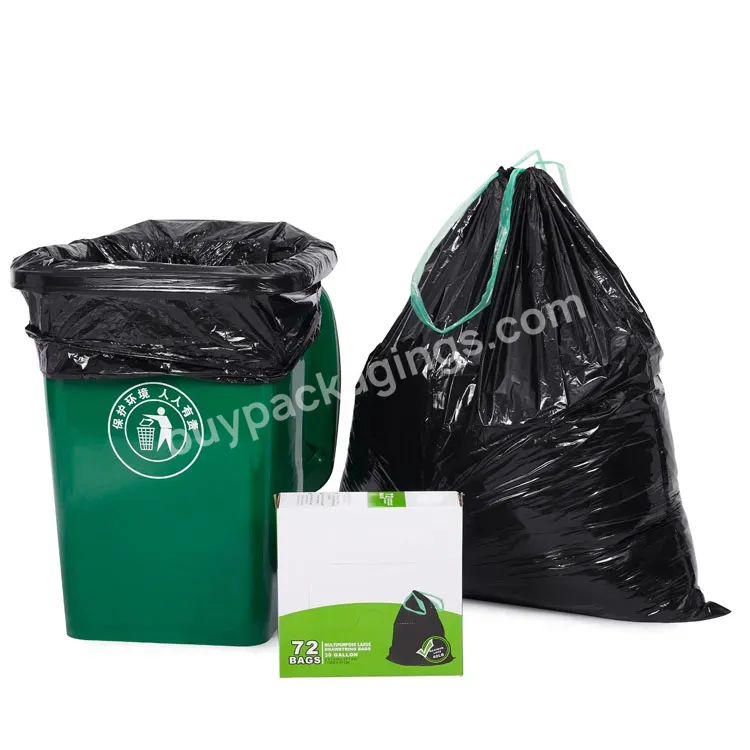 30gal Building Garbage Bag Heavy Duty Black Contractor Plastic Garbage Trash Bag Drawstring Trash Bags