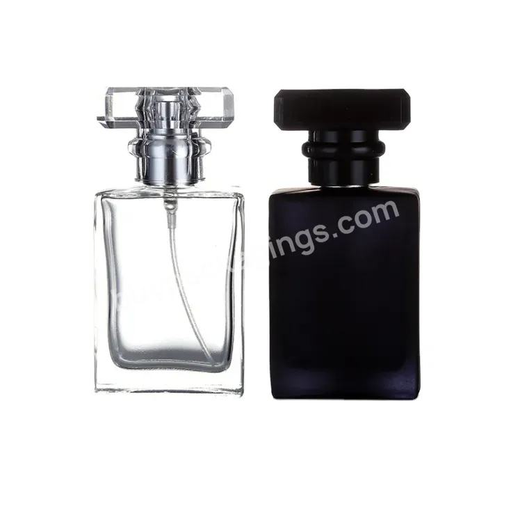 30ml 1oz Clear Square Perfume Glass Spray Bottles 50ml Black Essential Oil Mist Spray Bottle