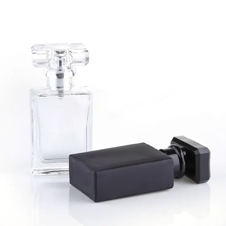 30ml 1oz Clear Square Perfume Glass Spray Bottles 50ml Black Essential Oil Mist Spray Bottle