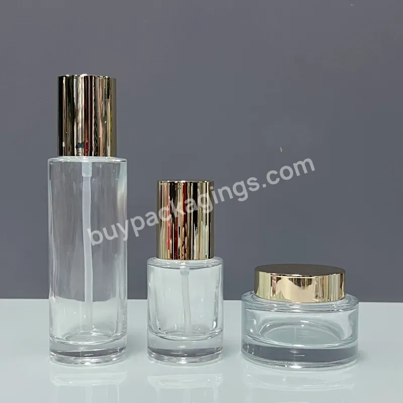 30ml 40ml 50ml 100ml 120ml 30g 50g Cosmetic Packing Set Empty Lotion Serum Pump Glass Bottles And Jars For Cosmetics