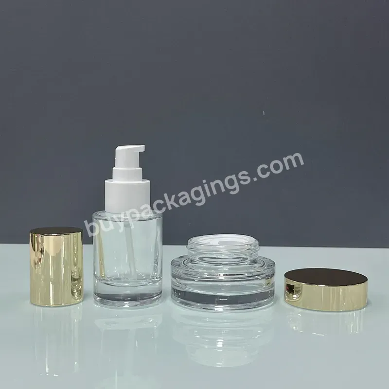 30ml 40ml 50ml 100ml 120ml 30g 50g Cosmetic Packing Set Empty Lotion Serum Pump Glass Bottles And Jars For Cosmetics