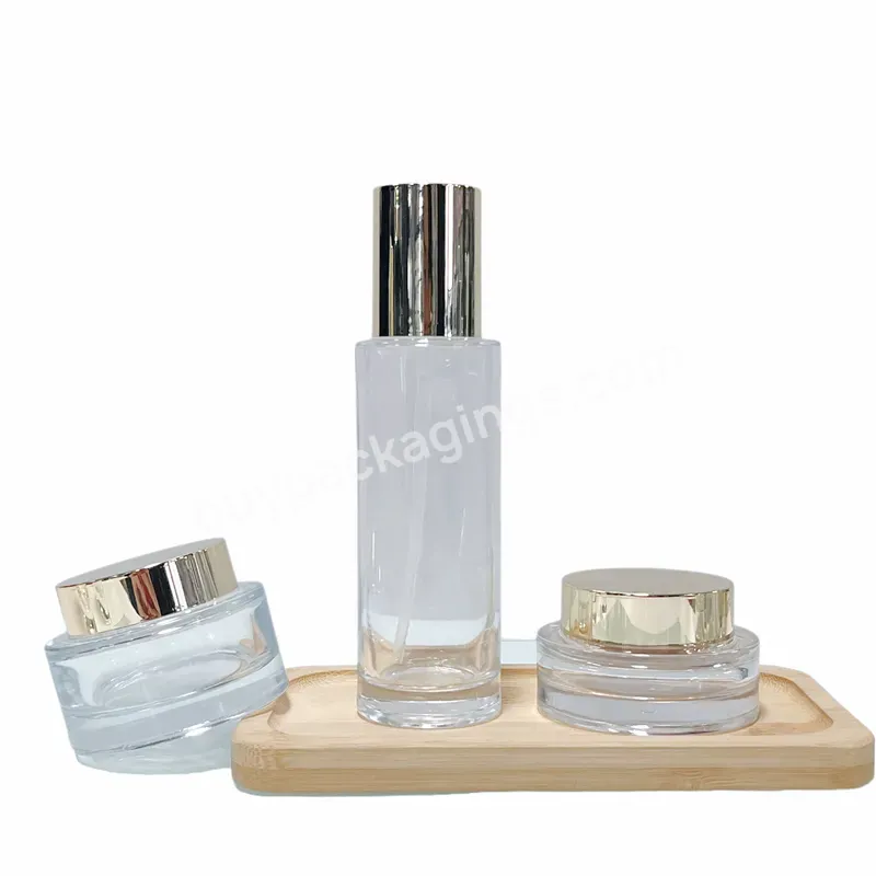 30ml 40ml 50ml 100ml 120ml Luxury Complete Transparent Cosmetics Bottles And Jars Lotion Korea Facial Skincare Bottle Set