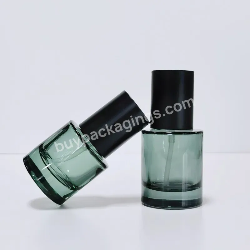 30ml 40ml 50ml Flat Shoulder Round Shape Luxury Skincare Serum Essential Oil Clear Glass Thick Bottom Dropper Bottle