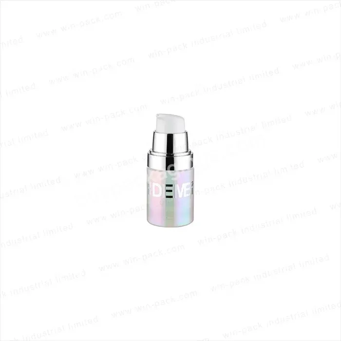 30ml 40ml 60ml 80ml 100ml 120ml Holographic Round Glass Lotion Bottle With Silver Pump And Lid With Hot Stamping Printing