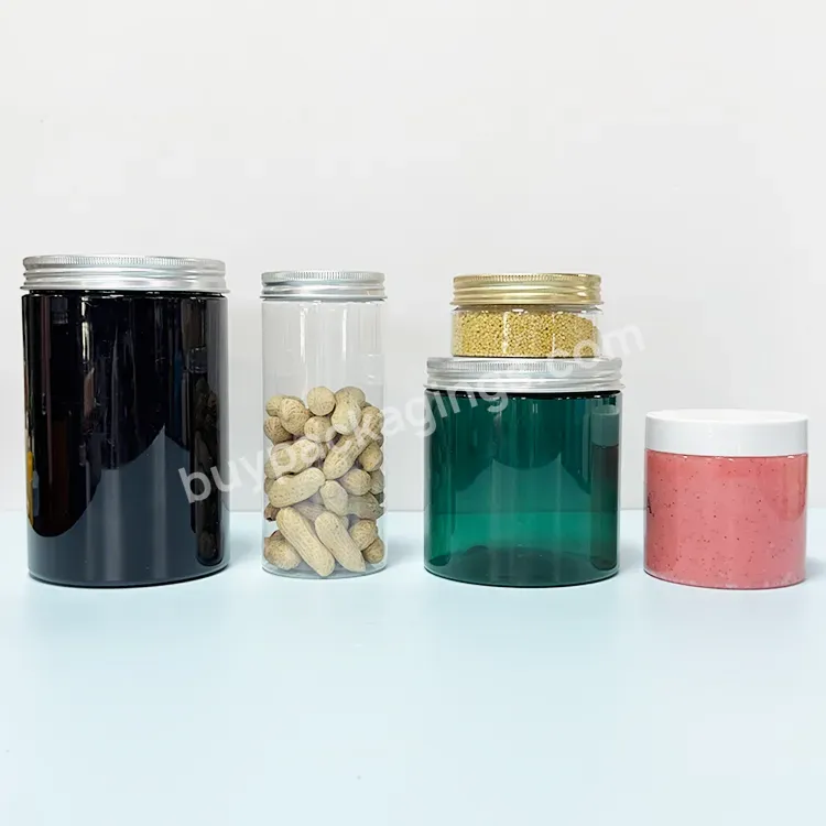 30ml 50ml 100ml 120ml 200ml 250ml 500ml Cosmetic Packaging Clear Amber Black Pet Plastic Cream Jar With Plastic Lid