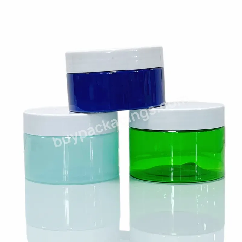 30ml 50ml 100ml 120ml 200ml 250ml 500ml Cosmetic Packaging Green Blue Amber Cosmetic Jar Cream With Plastic Lid