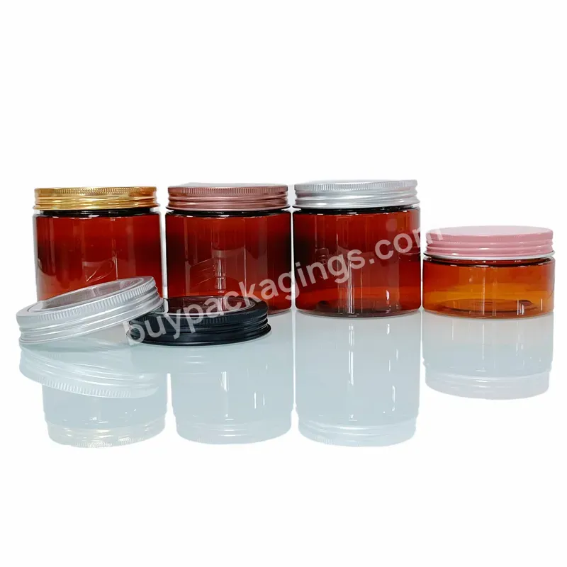 30ml 50ml 100ml 120ml 200ml 250ml 500ml Cosmetic Packaging Green Blue Amber Cosmetic Jar Cream With Plastic Lid