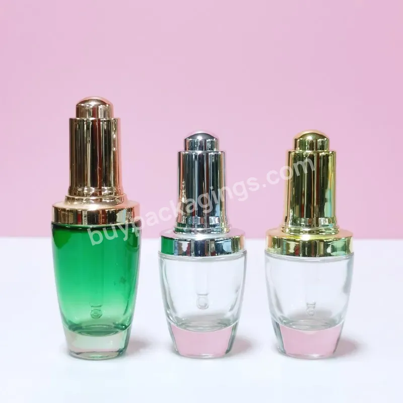 30ml 50ml 100ml 120ml Cylindrical Pressure Gold Pump Dropper Shoulder Cover Bottle Custom Wholesale