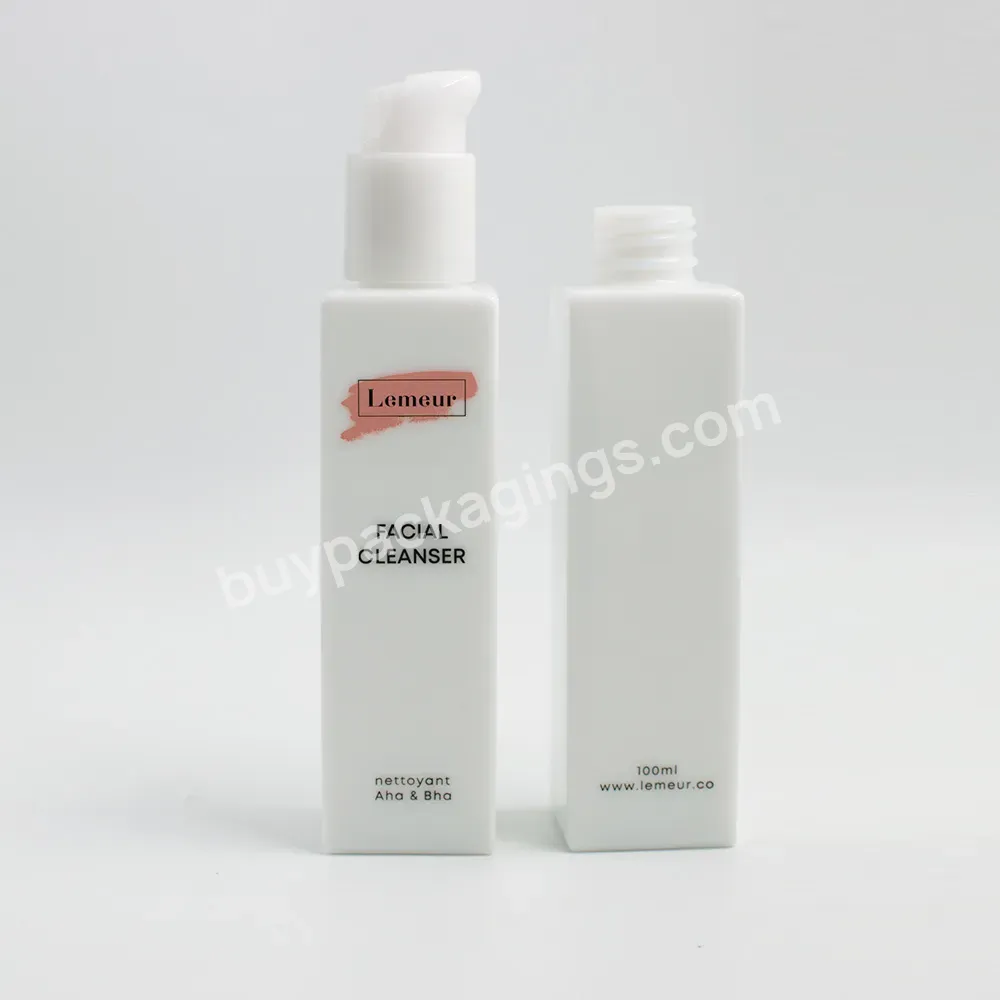 30ml 50ml 100ml 120ml Rectangular Square Glass Bottle With Lotion Pump Cap