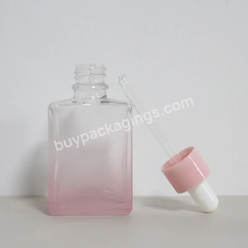 30ml 50ml 100ml 1oz Essential Oil Bottles Frosted White Black Square Glass Serum Dropper Bottles