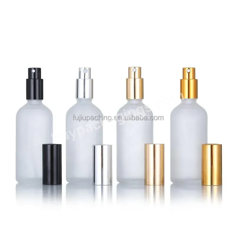 30ml 50ml 100ml Clear Glass Spray Bottles With Fine Mist Atomizer And Golden Pump Cap