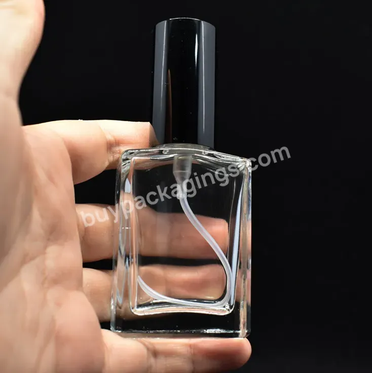 30ml 50ml 100ml Clear Square Perfume Glass Spray Bottles Rectangle Essential Oil Bottle