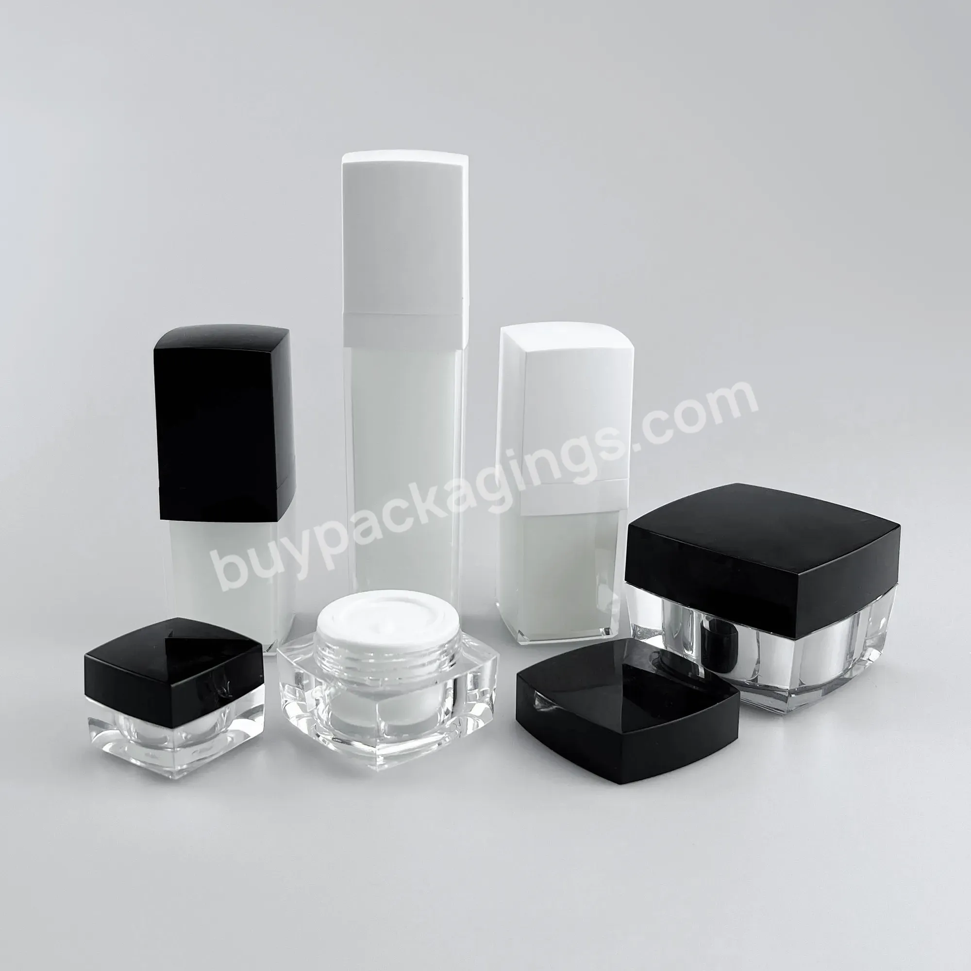 30ml 50ml 100ml Cosmetic Acrylic Lotion Bottle Sets Square Acrylic Bottle And Jar Luxury Acrylic Cosmetic Packaging - Buy Acrylic Pet Bottles 50ml 30g50g 100ml Facial Skin Care Packaging Sets Bottles White Acrylic Empty Cosmetic Skincare Jars Luxury,