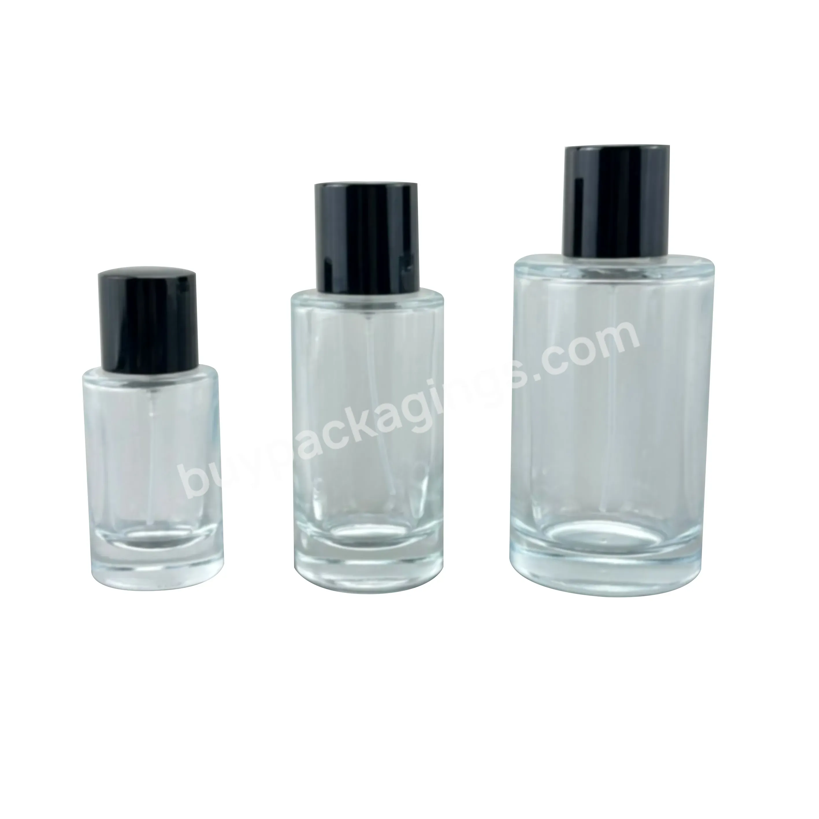 30ml 50ml 100ml Flat Shoulder Round Glass Spray Bottle Simple Perfume Bottle Glass Fragrance Bottle