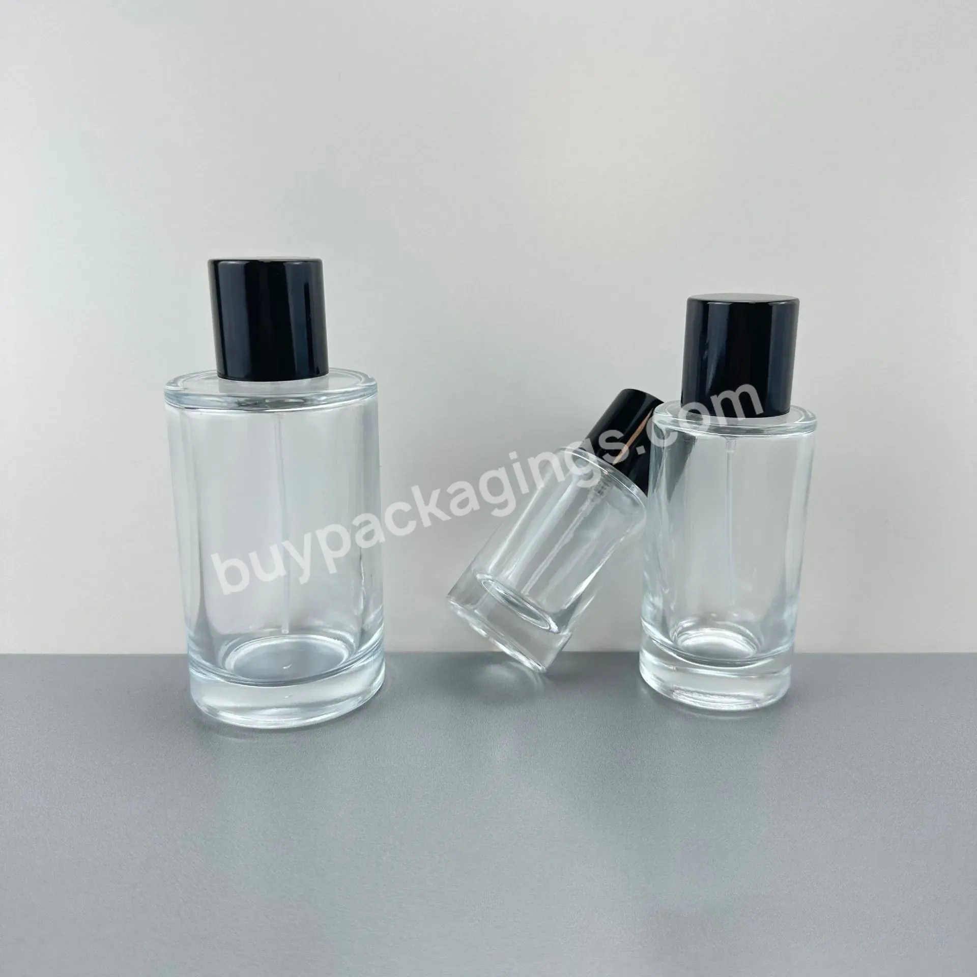 30ml 50ml 100ml Flat Shoulder Round Glass Spray Bottle Simple Perfume Bottle Glass Fragrance Bottle