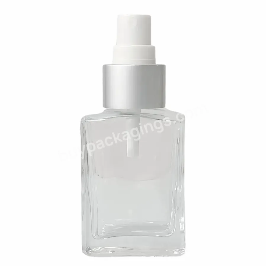 30ml 50ml 100ml Flat Square Transparent Cosmetic Glass Dropper Bottle Hair Oil Bread Oil With Glass Dropper