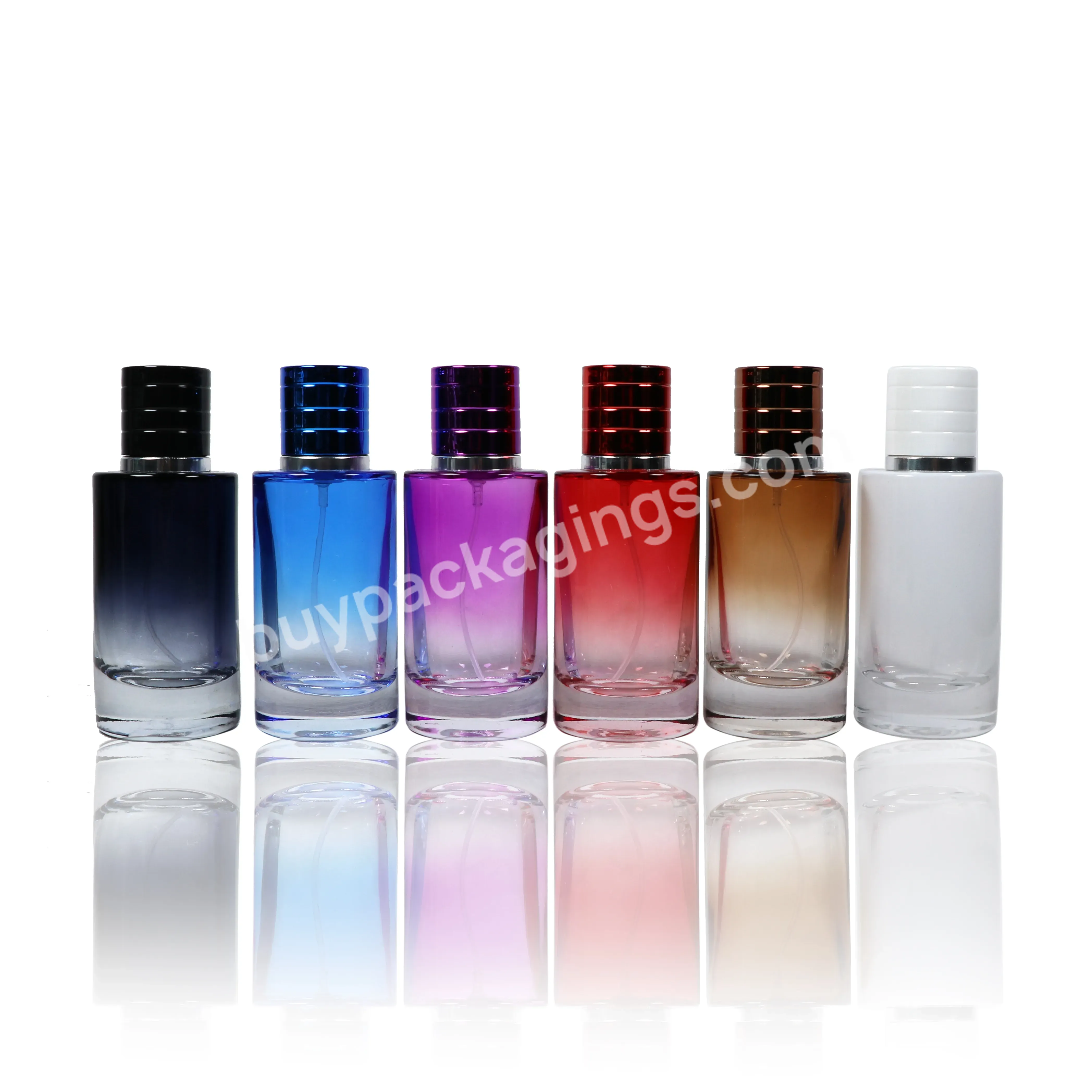 30ml 50ml 100ml Free Sample Luxury Gradient Color Refill Pump Sprayer Empty Glass Perfume Bottles