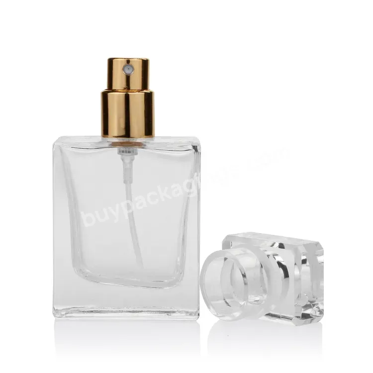 30ml 50ml 100ml Luxury Rectangle Man Perfume Spray Parfum Glass Bottle