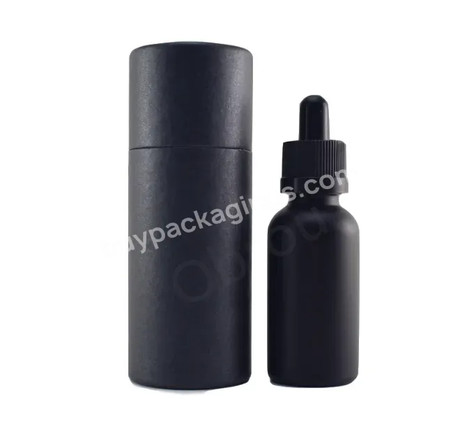 30ml 50ml 100ml Oil Matte Frosted Black Measuring Serum Glass Dropper Bottle Paper Cardboard Tube Cosmetic Packaging