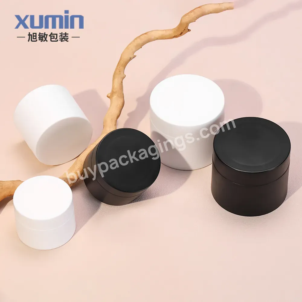 30ml 50ml 100ml Plastic Cream Cosmetic Jars Black Cosmetic Jars Plastic White Skin Care Lotion Jars