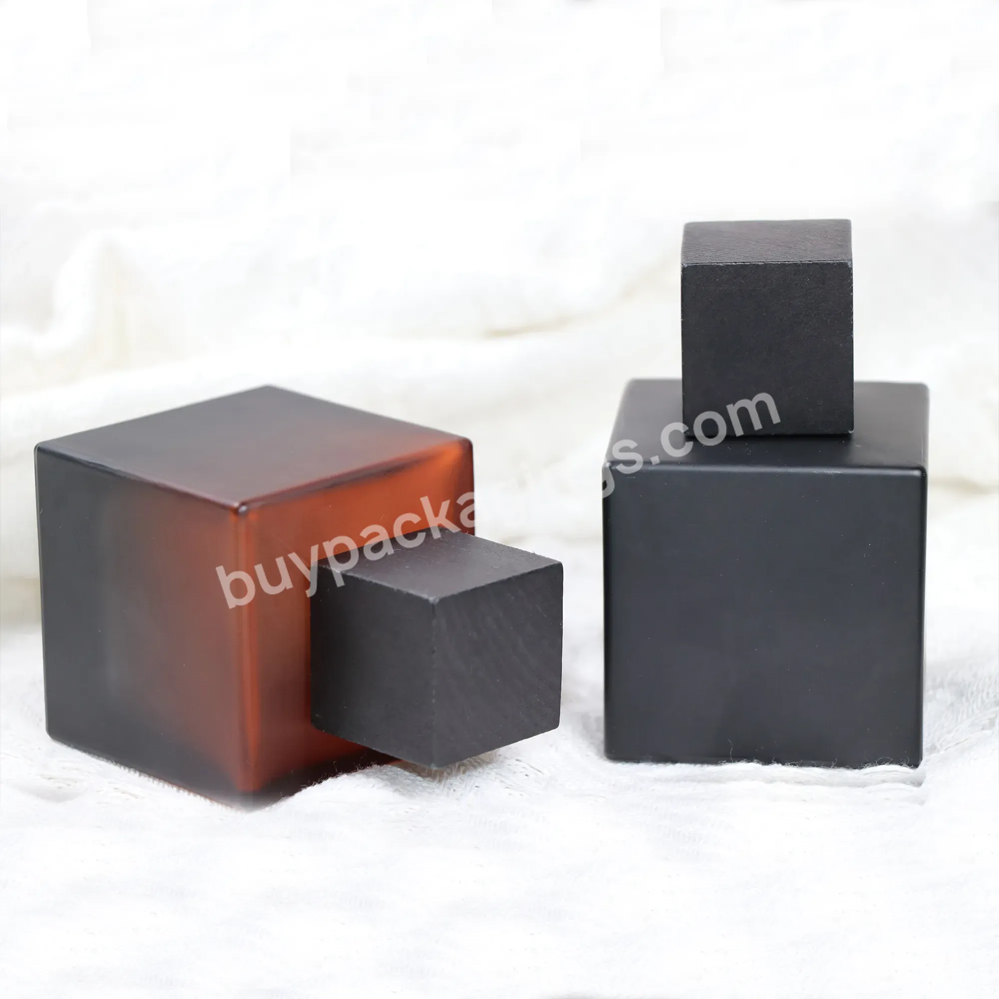 30ml 50ml 100ml Red Green Black Crimp Square Glass Thick Bottom Spray Empty Rectangular Perfume Bottle 50 100 Ml