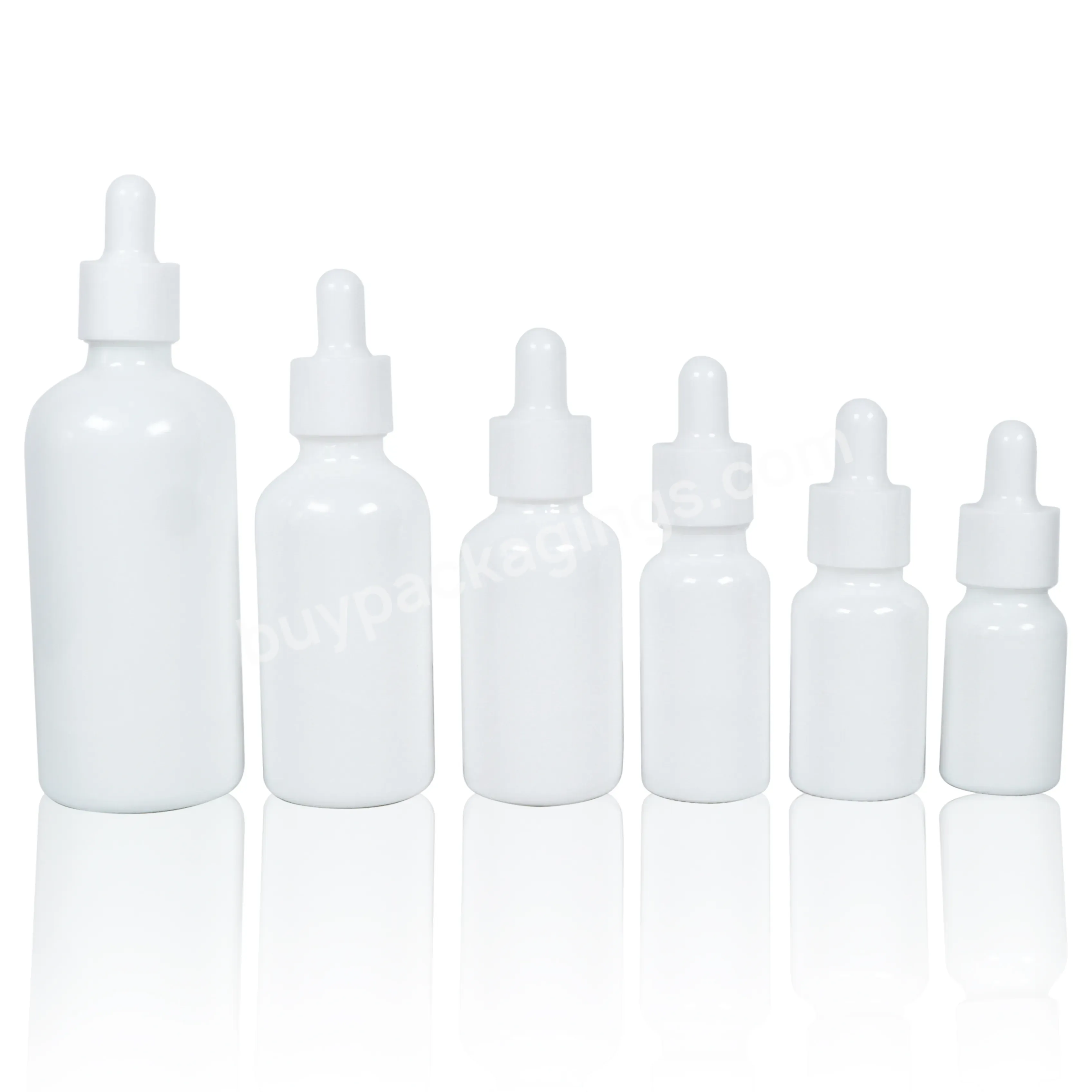 30ml 50ml 100ml White Porcelain Glass Essential Oil Dropper Bottles With White Top Empty Refillable Glass Bottles