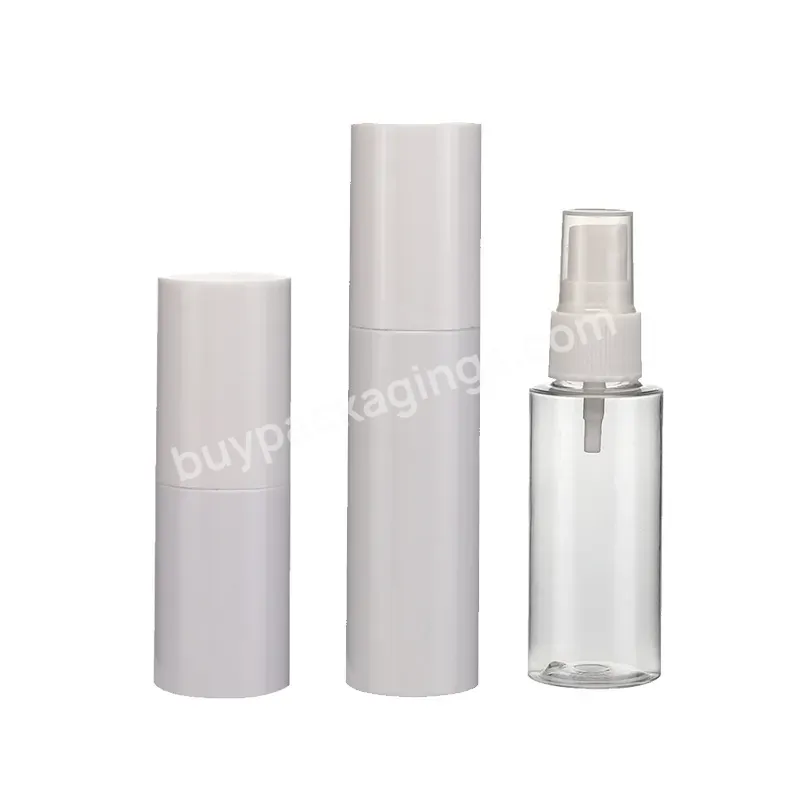 30ml 50ml 80ml 100ml Cylinder Plastic Perfume Bottle With Snap Big Over Cap