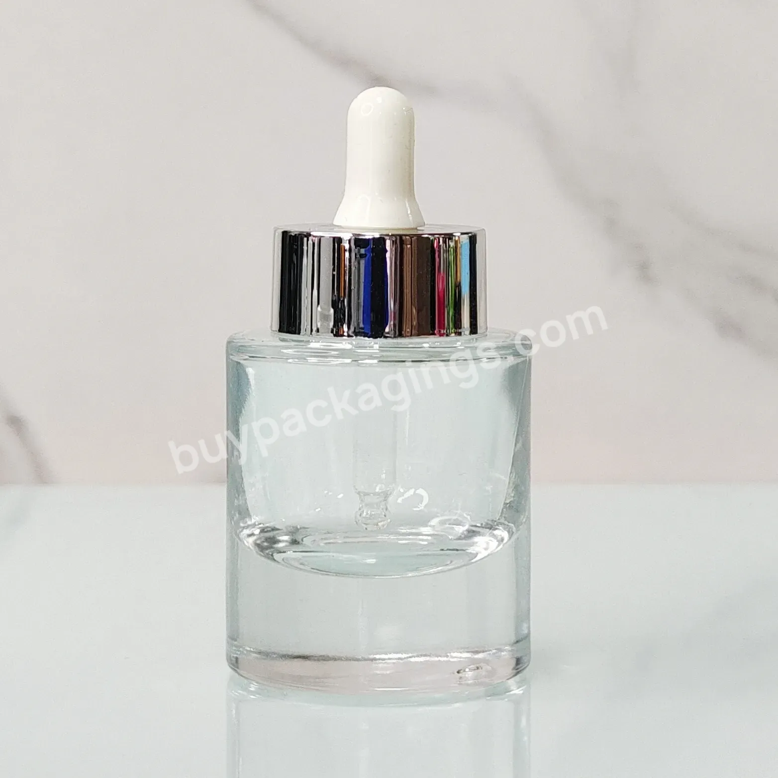 30ml 50ml Amber Clear Round Glass Bottle Foundation Liquid Solution Essential Oil Dropper Thick Bottom Essence Bottle