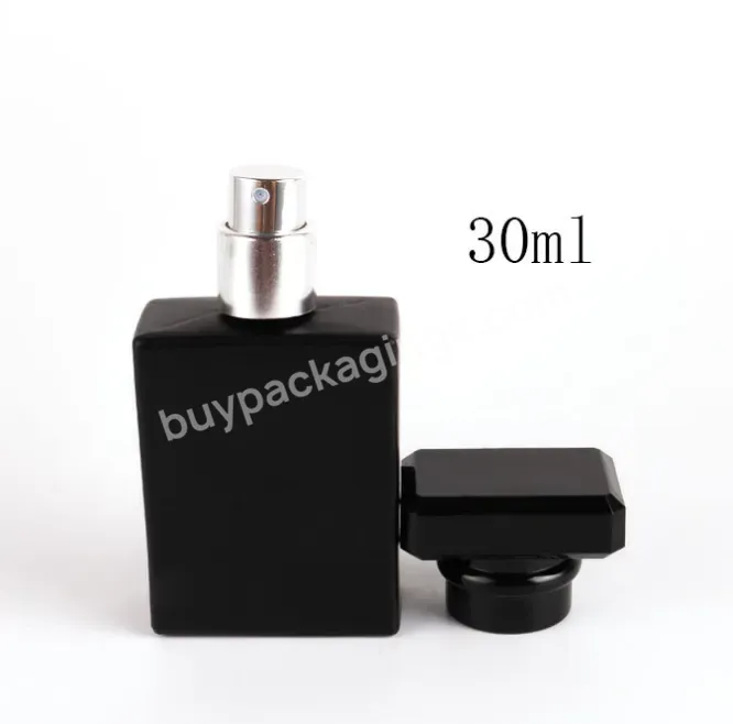 30ml 50ml Black Square Glass Perfume Bottle Clear Transparent Square Spray Bottle Essential Oil Bottle